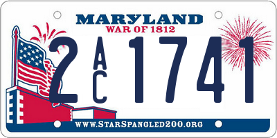MD license plate 2AC1741