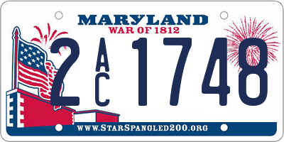 MD license plate 2AC1748
