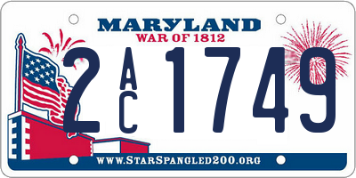 MD license plate 2AC1749