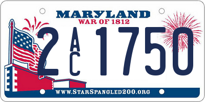 MD license plate 2AC1750