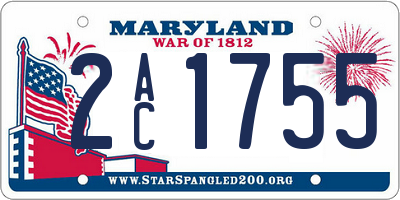 MD license plate 2AC1755
