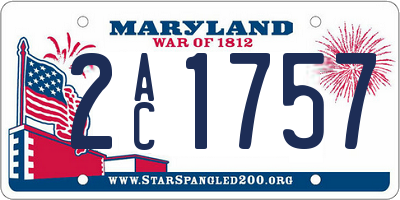 MD license plate 2AC1757