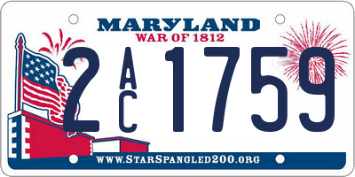 MD license plate 2AC1759