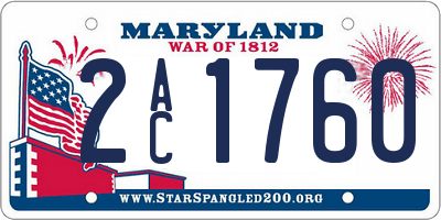 MD license plate 2AC1760
