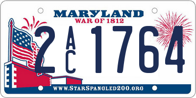 MD license plate 2AC1764
