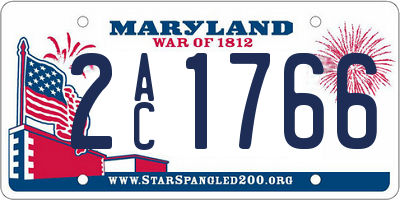 MD license plate 2AC1766