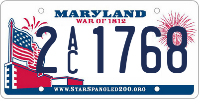 MD license plate 2AC1768