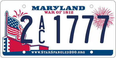 MD license plate 2AC1777