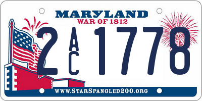 MD license plate 2AC1778