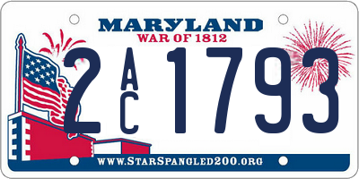 MD license plate 2AC1793