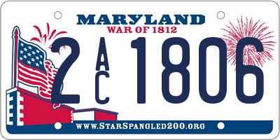 MD license plate 2AC1806