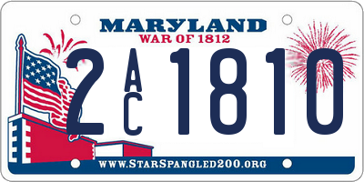 MD license plate 2AC1810
