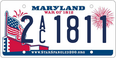 MD license plate 2AC1811