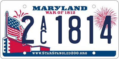 MD license plate 2AC1814