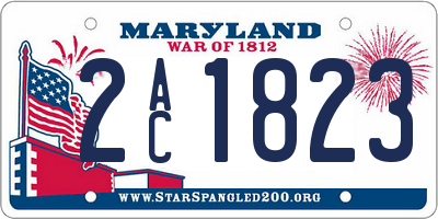 MD license plate 2AC1823