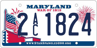 MD license plate 2AC1824