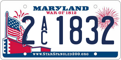 MD license plate 2AC1832