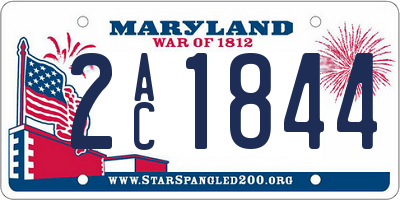 MD license plate 2AC1844