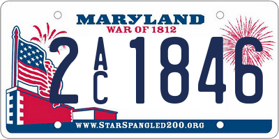 MD license plate 2AC1846