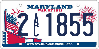 MD license plate 2AC1855