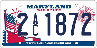 MD license plate 2AC1872