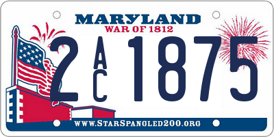 MD license plate 2AC1875