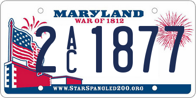 MD license plate 2AC1877
