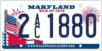 MD license plate 2AC1880
