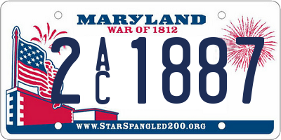 MD license plate 2AC1887