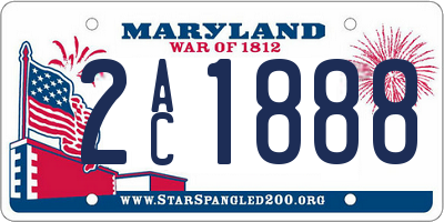 MD license plate 2AC1888