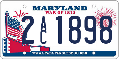 MD license plate 2AC1898