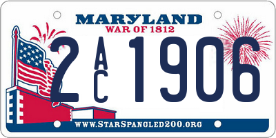 MD license plate 2AC1906