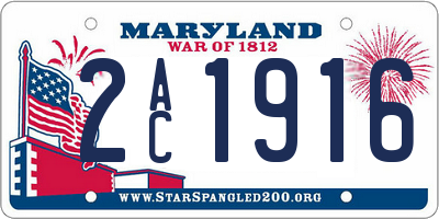 MD license plate 2AC1916