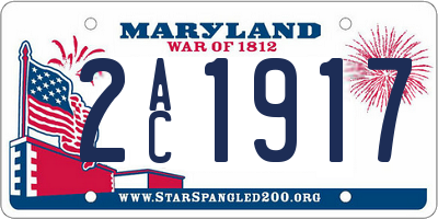 MD license plate 2AC1917