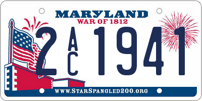 MD license plate 2AC1941