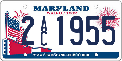 MD license plate 2AC1955
