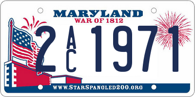 MD license plate 2AC1971