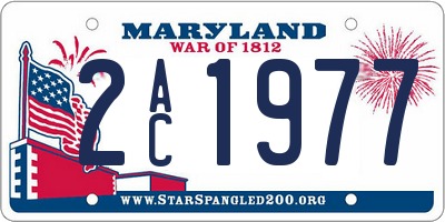 MD license plate 2AC1977