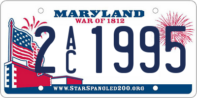 MD license plate 2AC1995