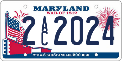 MD license plate 2AC2024
