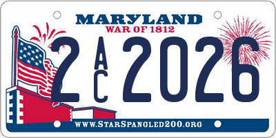MD license plate 2AC2026