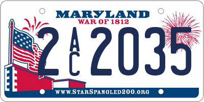 MD license plate 2AC2035