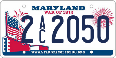 MD license plate 2AC2050