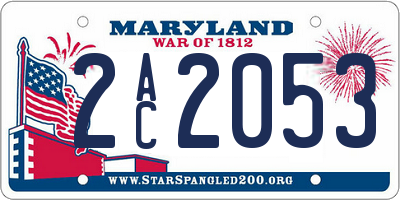 MD license plate 2AC2053