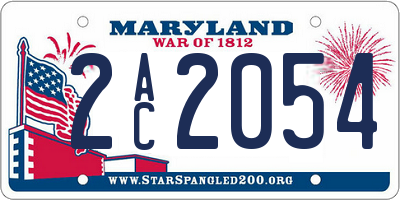 MD license plate 2AC2054