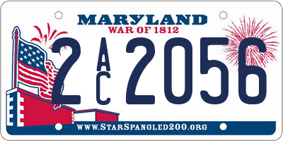 MD license plate 2AC2056