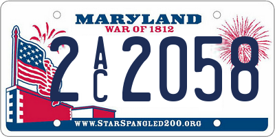 MD license plate 2AC2058