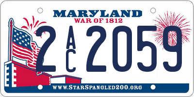 MD license plate 2AC2059