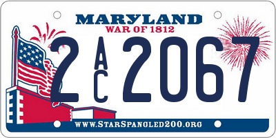 MD license plate 2AC2067
