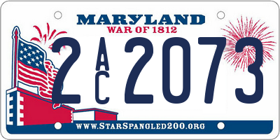 MD license plate 2AC2073